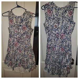 H&M White/Floral Short Dress